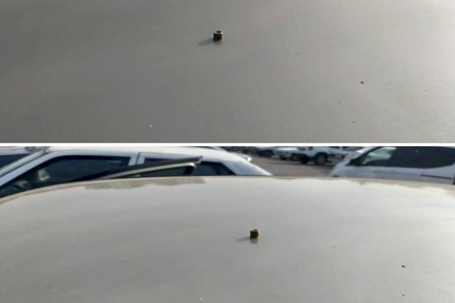 Urfa'da yorgun mermi aracın tavanını deldi