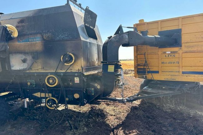 Urfa'da Biçerdöver Yangını Buğday Tarlasına Sıçradı