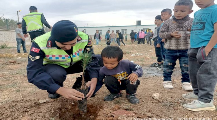 Urfa'da İlk ve Ortaokul'da fidan ekimi yapıldı