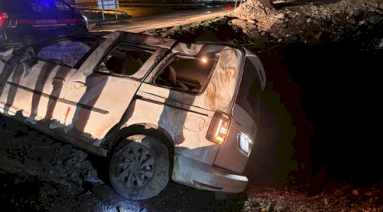 Suruç'ta kontrolden çıkan araç şarompole devrildi! Yaralılar var