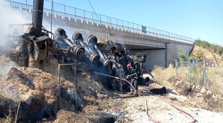 Urfa'da Köprüden Uçan Tır Alev Topuna Döndü!