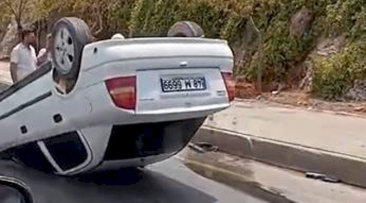 Şanlıurfa Akabe Yokuşu'nda Virajı Alamayan Araç Takla Attı