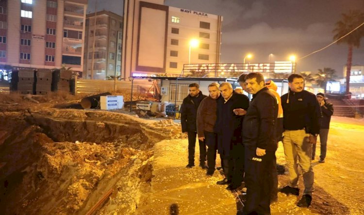 Başkan Beyazgül, Kollektör hattındaki çalışmaları inceledi 