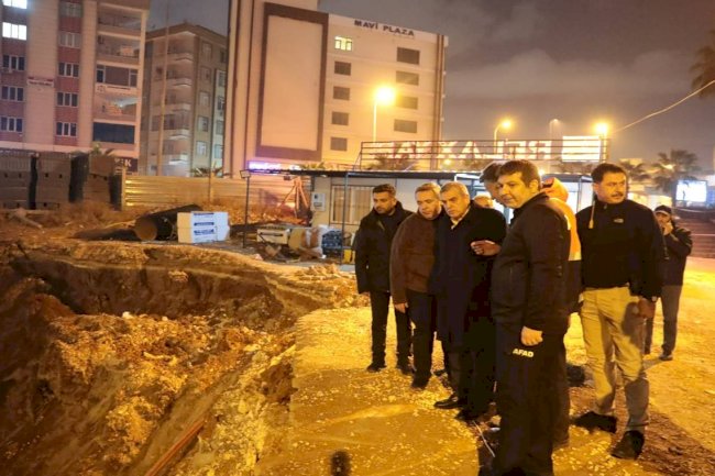 Başkan Beyazgül, Kollektör hattındaki çalışmaları inceledi 