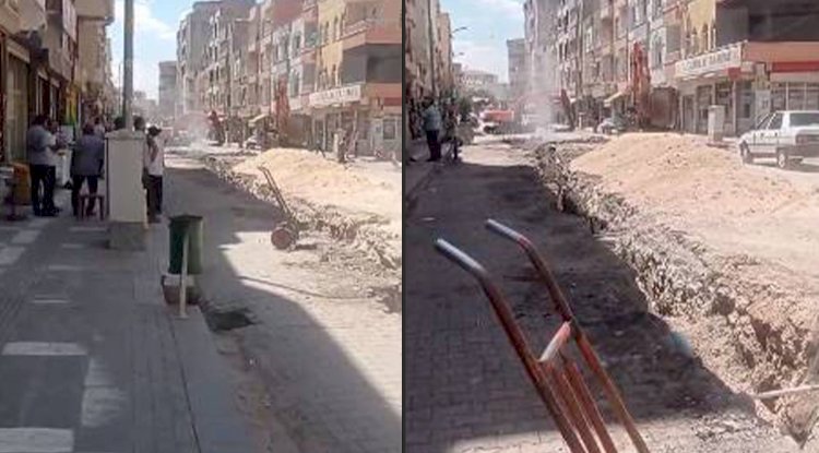 Viranşehir'de Yapılan Alt Yapı Çalışmalarında Doğalgaz Borusu Patladı!